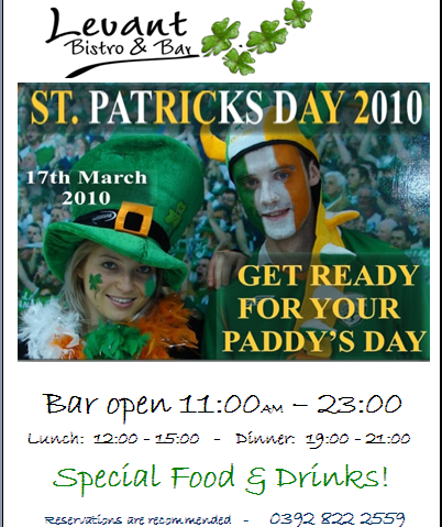 St. Patrick�s Day at the Levant at Levant Bistro & Bar in Karaman