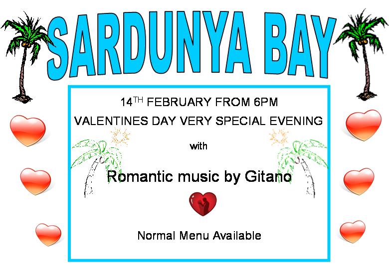 Valentines Day Very Special Evening at Sardunya Bay - Lapta