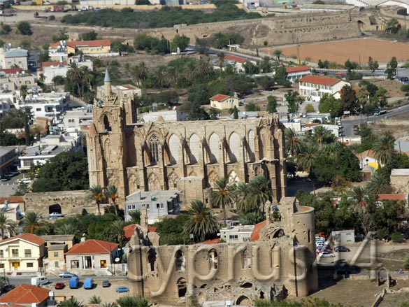 Lala Mustafa Pasha Mosque From Helicopter